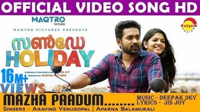 Mazha Paadum Lyrics Translation – Sunday Holiday (Movie)